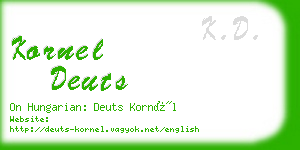 kornel deuts business card